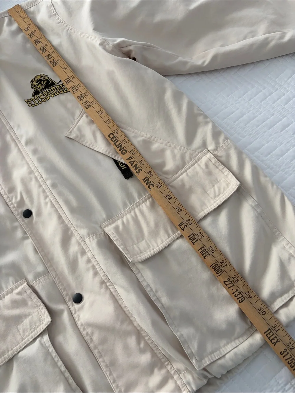 Men's Pittsburgh Panthers Cream Hooded Jacket XL